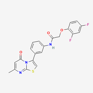 2-(2,4-difluorophenoxy)-N-(3-(7-methyl-5-oxo-5H-thiazolo[3,2-a]pyrimidin-3-yl)phenyl)acetamide - 1021116-56-2