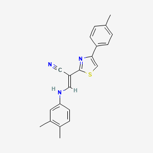 (E)-3-((3,4-dimethylphenyl)amino)-2-(4-(p-tolyl)thiazol-2-yl)acrylonitrile - 372503-87-2