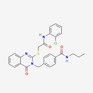 4-((2-((2-((2-chlorophenyl)amino)-2-oxoethyl)thio)-4-oxoquinazolin-3(4H)-yl)methyl)-N-propylbenzamide - 1115323-57-3