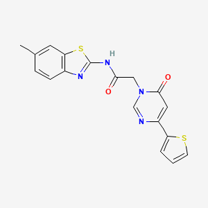 N-(6-methylbenzo[d]thiazol-2-yl)-2-(6-oxo-4-(thiophen-2-yl)pyrimidin-1(6H)-yl)acetamide - 1251563-14-0