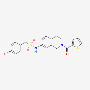 1-(4-fluorophenyl)-N-(2-(thiophene-2-carbonyl)-1,2,3,4-tetrahydroisoquinolin-7-yl)methanesulfonamide - 955651-99-7
