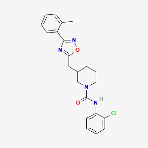 N-(2-chlorophenyl)-3-((3-(o-tolyl)-1,2,4-oxadiazol-5-yl)methyl)piperidine-1-carboxamide - 1705552-19-7