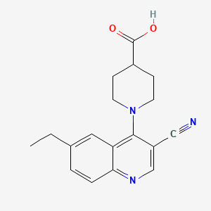 1-(3-Cyano-6-ethylquinolin-4-yl)piperidine-4-carboxylic acid - 1351804-93-7