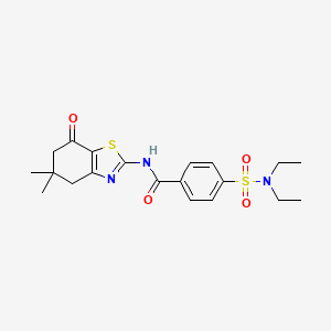 4-(N,N-diethylsulfamoyl)-N-(5,5-dimethyl-7-oxo-4,5,6,7-tetrahydrobenzo[d]thiazol-2-yl)benzamide - 325986-92-3