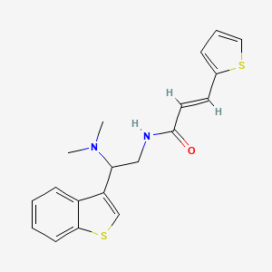 (E)-N-(2-(benzo[b]thiophen-3-yl)-2-(dimethylamino)ethyl)-3-(thiophen-2-yl)acrylamide - 2034897-11-3