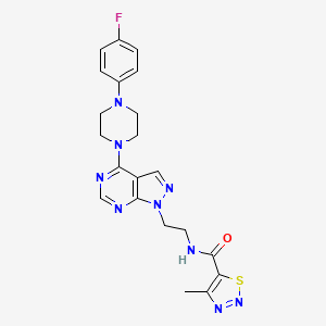 N-(2-(4-(4-(4-fluorophenyl)piperazin-1-yl)-1H-pyrazolo[3,4-d]pyrimidin-1-yl)ethyl)-4-methyl-1,2,3-thiadiazole-5-carboxamide - 1021123-43-2
