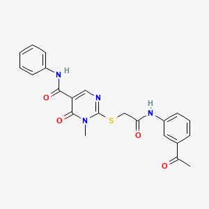 2-((2-((3-acetylphenyl)amino)-2-oxoethyl)thio)-1-methyl-6-oxo-N-phenyl-1,6-dihydropyrimidine-5-carboxamide - 894053-52-2