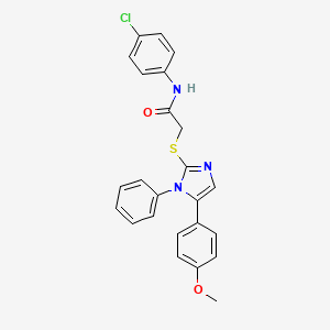 N-(4-chlorophenyl)-2-((5-(4-methoxyphenyl)-1-phenyl-1H-imidazol-2-yl)thio)acetamide - 1206993-17-0
