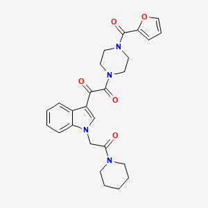 1-(4-(furan-2-carbonyl)piperazin-1-yl)-2-(1-(2-oxo-2-(piperidin-1-yl)ethyl)-1H-indol-3-yl)ethane-1,2-dione - 872860-90-7