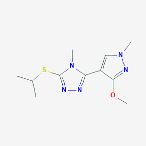 3-(3-methoxy-1-methyl-1H-pyrazol-4-yl)-4-methyl-5-(propan-2-ylsulfanyl)-4H-1,2,4-triazole - 1013774-45-2