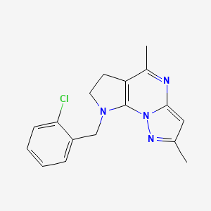 8-(2-chlorobenzyl)-2,5-dimethyl-7,8-dihydro-6H-pyrazolo[1,5-a]pyrrolo[3,2-e]pyrimidine - 860610-80-6