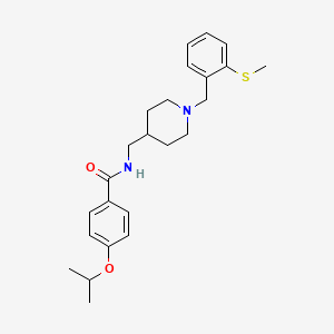 4-isopropoxy-N-((1-(2-(methylthio)benzyl)piperidin-4-yl)methyl)benzamide - 1286698-35-8
