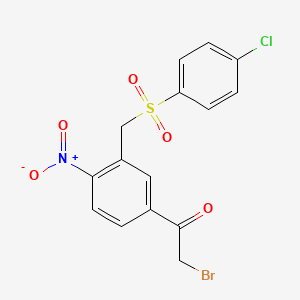 2-Bromo-1-(3-(((4-chlorophenyl)sulfonyl)methyl)-4-nitrophenyl)-1-ethanone - 303145-53-1
