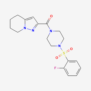 (4-((2-Fluorophenyl)sulfonyl)piperazin-1-yl)(4,5,6,7-tetrahydropyrazolo[1,5-a]pyridin-2-yl)methanone - 2034339-18-7