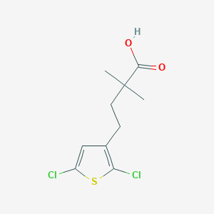 4-(2,5-Dichlorothiophen-3-yl)-2,2-dimethylbutanoic acid - 1496679-65-2