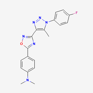4-{3-[1-(4-fluorophenyl)-5-methyl-1H-1,2,3-triazol-4-yl]-1,2,4-oxadiazol-5-yl}-N,N-dimethylaniline - 1251619-47-2