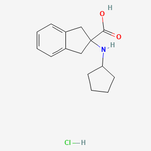 2-(cyclopentylamino)-2,3-dihydro-1H-indene-2-carboxylic acid hydrochloride - 2230802-95-4