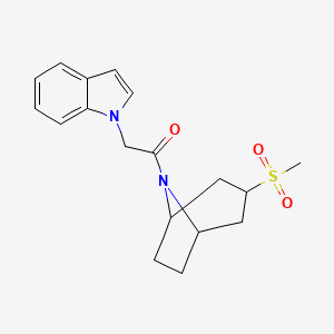 2-(1H-indol-1-yl)-1-((1R,5S)-3-(methylsulfonyl)-8-azabicyclo[3.2.1]octan-8-yl)ethanone - 1705784-67-3