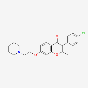 3-(4-chlorophenyl)-2-methyl-7-(2-(piperidin-1-yl)ethoxy)-4H-chromen-4-one - 903206-61-1