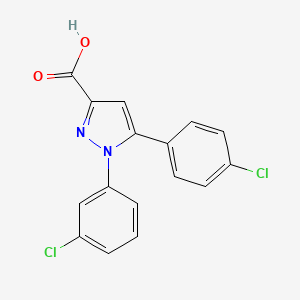1-(3-chlorophenyl)-5-(4-chlorophenyl)-1H-pyrazole-3-carboxylic acid - 477711-99-2