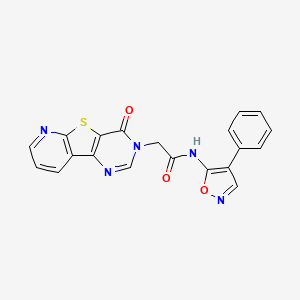 2-(6-oxo-8-thia-3,5,10-triazatricyclo[7.4.0.02,7]trideca-1(9),2(7),3,10,12-pentaen-5-yl)-N-(4-phenyl-1,2-oxazol-5-yl)acetamide - 2034455-03-1