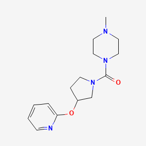 1-methyl-4-[3-(pyridin-2-yloxy)pyrrolidine-1-carbonyl]piperazine - 1903340-98-6