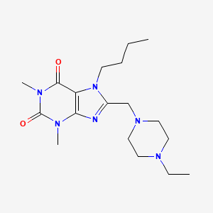 7-butyl-8-[(4-ethylpiperazin-1-yl)methyl]-1,3-dimethyl-3,7-dihydro-1H-purine-2,6-dione - 851937-64-9