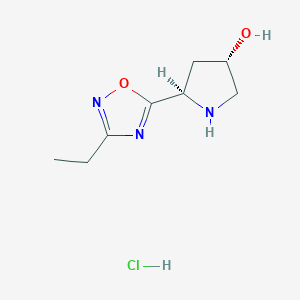 (3S,5R)-5-(3-ethyl-1,2,4-oxadiazol-5-yl)pyrrolidin-3-ol hydrochloride - 1820575-91-4