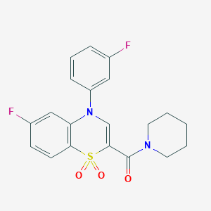 6-fluoro-4-(3-fluorophenyl)-2-(piperidine-1-carbonyl)-4H-1lambda6,4-benzothiazine-1,1-dione - 1251583-56-8