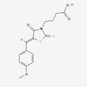 4-[(5Z)-5-[(4-methoxyphenyl)methylidene]-4-oxo-2-sulfanylidene-1,3-thiazolidin-3-yl]butanoic acid - 614736-75-3