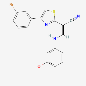 (Z)-2-(4-(3-bromophenyl)thiazol-2-yl)-3-((3-methoxyphenyl)amino)acrylonitrile - 371936-86-6
