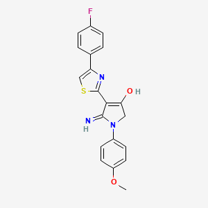 5-Amino-4-(4-(4-fluorophenyl)thiazol-2-yl)-1-(4-methoxyphenyl)-1,2-dihydro-3H-pyrrol-3-one - 380470-04-2