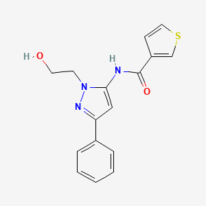N-(1-(2-hydroxyethyl)-3-phenyl-1H-pyrazol-5-yl)thiophene-3-carboxamide - 1226440-61-4