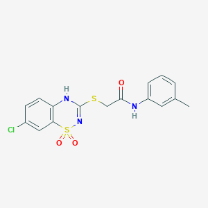 2-[(7-chloro-1,1-dioxo-4H-1lambda6,2,4-benzothiadiazin-3-yl)sulfanyl]-N-(3-methylphenyl)acetamide - 899944-26-4