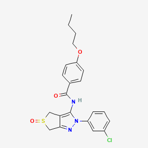 4-butoxy-N-(2-(3-chlorophenyl)-5-oxido-4,6-dihydro-2H-thieno[3,4-c]pyrazol-3-yl)benzamide - 958703-72-5