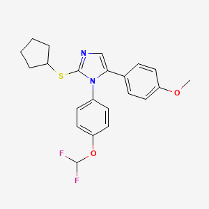 2-(cyclopentylthio)-1-(4-(difluoromethoxy)phenyl)-5-(4-methoxyphenyl)-1H-imidazole - 1226448-28-7