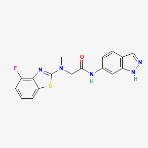 2-((4-fluorobenzo[d]thiazol-2-yl)(methyl)amino)-N-(1H-indazol-6-yl)acetamide - 1421475-59-3