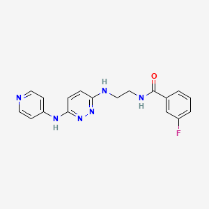 3-fluoro-N-(2-((6-(pyridin-4-ylamino)pyridazin-3-yl)amino)ethyl)benzamide - 1021073-39-1