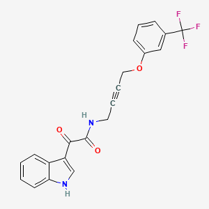 2-(1H-Indol-3-YL)-2-oxo-N-{4-[3-(trifluoromethyl)phenoxy]but-2-YN-1-YL}acetamide - 1421507-75-6
