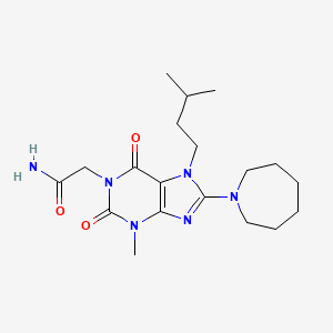 2-(8-(azepan-1-yl)-7-isopentyl-3-methyl-2,6-dioxo-2,3,6,7-tetrahydro-1H-purin-1-yl)acetamide - 300586-48-5