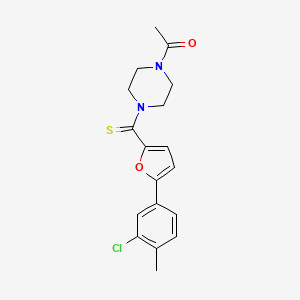 1-(4-(5-(3-Chloro-4-methylphenyl)furan-2-carbonothioyl)piperazin-1-yl)ethanone - 941943-08-4