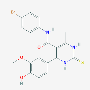 N-(4-bromophenyl)-4-(4-hydroxy-3-methoxyphenyl)-6-methyl-2-thioxo-1,2,3,4-tetrahydropyrimidine-5-carboxamide - 416877-72-0