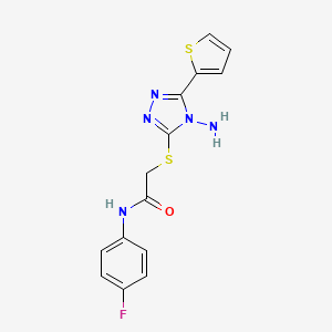 2-{[4-amino-5-(thiophen-2-yl)-4H-1,2,4-triazol-3-yl]sulfanyl}-N-(4-fluorophenyl)acetamide - 886927-86-2