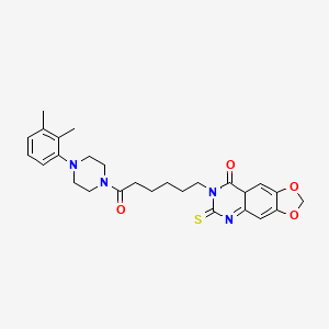 7-{6-[4-(2,3-dimethylphenyl)piperazin-1-yl]-6-oxohexyl}-6-sulfanylidene-2H,5H,6H,7H,8H-[1,3]dioxolo[4,5-g]quinazolin-8-one - 688054-01-5