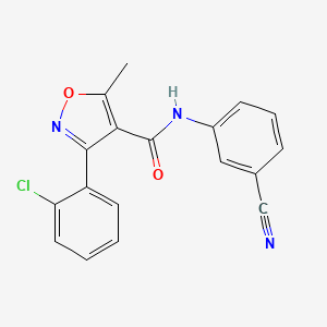 3-(2-chlorophenyl)-N-(3-cyanophenyl)-5-methyl-1,2-oxazole-4-carboxamide - 519050-46-5