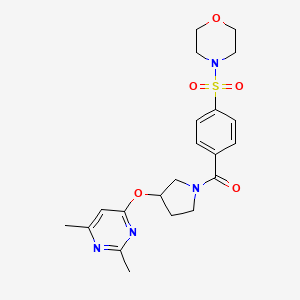 4-(4-{3-[(2,6-Dimethylpyrimidin-4-yl)oxy]pyrrolidine-1-carbonyl}benzenesulfonyl)morpholine - 2097860-32-5