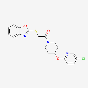 2-(Benzo[d]oxazol-2-ylthio)-1-(4-((5-chloropyridin-2-yl)oxy)piperidin-1-yl)ethanone - 1448134-75-5