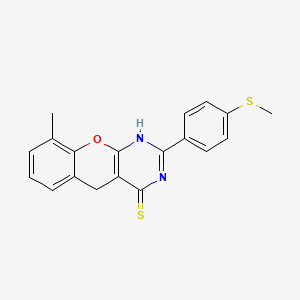 9-methyl-2-[4-(methylsulfanyl)phenyl]-3H,4H,5H-chromeno[2,3-d]pyrimidine-4-thione - 866842-93-5