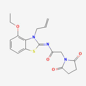(Z)-N-(3-allyl-4-ethoxybenzo[d]thiazol-2(3H)-ylidene)-2-(2,5-dioxopyrrolidin-1-yl)acetamide - 868376-69-6