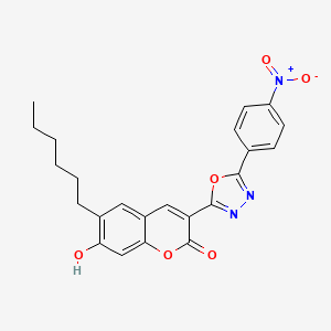 6-hexyl-7-hydroxy-3-[5-(4-nitrophenyl)-1,3,4-oxadiazol-2-yl]-2H-chromen-2-one - 333773-17-4